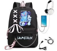 Kalec-Kpop Démon Chasseurs Anime Sacs À Dos Retour À L'école Mode Femmes École Sac À Dos Noir Adolescent Fille Sacs D'école Usb Mochila,250703-13-3