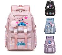 Kalec-Lilo Point Sac À Dos École Étudiant Adolescent Livre Sacs Pour Garçon Fille Retour À L'école Sac À Dos Femmes Kawaii Mochila Escolar,Gris