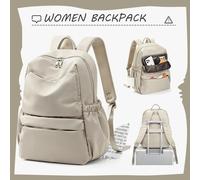 Kalec-Petit Sac À Dos En Nylon Pour Hommes Et Femmes,Voyage À Courte Distance,Avion,Cahier Officiel Sr,Sac D'école Pour Filles,Beige