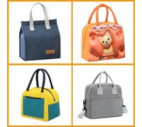 Kalec-Sac Thermique Sac De Stockage Des Aliments Boîte À Déjeuner Étudiant Sac Cool Pour Enfants Récipient Alimentaire Pour Enfants École Petit Sac De Nourriture Thermique Pour Déjeuner,Blue-Flamingo