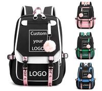 Kalec-Sacs À Dos Personnalisés Avec Logo D'anime Pour Adolescents,Sacs À Dos Personnalisés Pour L'école,Nouvelle Mode,Black