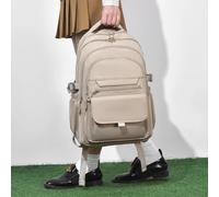 Kalec-Un Sac À Dos Multicouche Imperméable Et Élégant Oxford Grande Capacité Simple Banlieue Hors Sol Étudiant Sac À Dos École Sac À Dos,Beige,