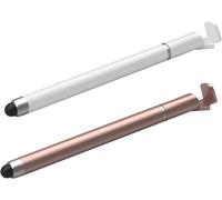 Kaleidoscope-2 X Stylus Pen For Tablet, 2 In 1 Stylus Pen With Stand Function, Compatible With All Tablets/Smartphones, For Apple Ipad, Iphone Etc. Black/White[Q332]