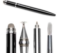 Kaleidoscope-4 In 1 Stylus Pen Replaceable Brush Capacitive Fibre Disc Tip Ballpoint Pen And Tips Replaceable In Gift Box (Black)[Q303]