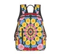 Kaléidoscope à fleurs Sac à dos léger et décontracté Grande capacité