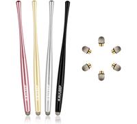 Kaleidoscope-Capacitive Stylus Pen For Touch Screen With 6 Nano Fiber Tips Compatible With Phones, Tablets, Ipad, Kindle (Silver Grey/Black/Pink/Gold)[Q155]