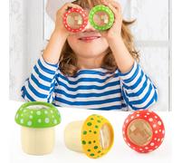 Kaleidoscope champignon en bois, 4 pièces, jouets bébé Puzzle, jouets d'exploration, miroir multi angle coloré ic World pour enfants