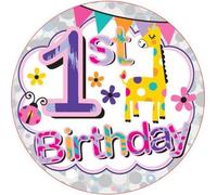 Kaléidoscope - Girafe - Badge, 1er anniversaire SG28781 (Taille unique) (Coloré)