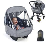 Kaleidoscope-Habillage Pluie Cosy Universel Confort Pour Siège-Auto (Ex. I Cosi/Cybex/Bébé Confort) Avec Sac,Fenêtre De Contact,Transparent Avec Aération,Canal De Poignée Recouvrable (Gris C[Q243]