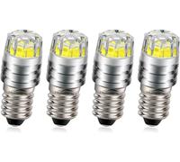Kaleidoscope-Lot De 4 Ampoules Led E10 6 V Cob 2 W De Remplacement Pour Lampe De Poche, Lampe De Poche, Feux Arrière, Blanc[Q622]
