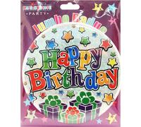 Kaléidoscope Party Joyeux anniversaire Jumbo Badge SG18617 (taille unique) (Argent)