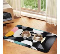 Kaléidoscope Tapis d'alimentation pour chien et chat - En cuir absorbant - Imperméable - Pas de taches - Séchage rapide - Antidérapant - 60 x 40 cm