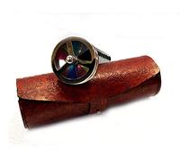 Kaléidoscope vintage maritime à double roue en laiton argenté et noir