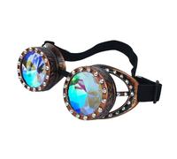 Kaléidoscopes Lunettes Raves Psychédéliques Sterevunk Lunettes avec Prismes Arc-en-ciel Diffraction Lentille Cristal Lunettes Rave