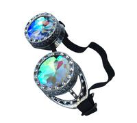 Kaléidoscopes Lunettes Raves Psychédéliques Sterevunk Lunettes avec Prismes Arc-en-ciel Diffraction Lentille Cristal Lunettes Rave