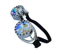 Kaléidoscopes Lunettes Raves Psychédéliques Sterevunk Lunettes avec Prismes Arc-en-ciel Diffraction Lentille Cristal Lunettes Rave