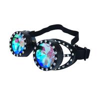 Kaléidoscopes Lunettes Raves Psychédéliques Sterevunk Lunettes avec Prismes Arc-en-ciel Diffraction Lentille Cristal Lunettes Rave