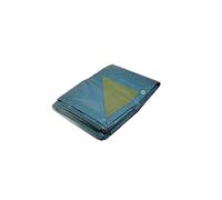 KALEMBAL Bâche Industrielle 6x10 m - Résistante - Etanche - Anti-UV - Bleue et verte - Oeillets