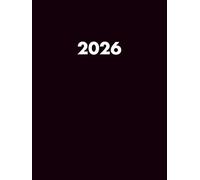 Kalender 2026 A4 XXL Schwarz: Tagesplaner 1 Tag 1 Seite mit Zeiteinteilung I Terminkalender I Kalenderbuch I Office Planer I Buchkalend