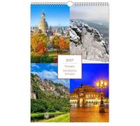 Kalender Dresden und Sächsische Schweiz 2027: | 20 x 30 cm | weißes Kalendarium