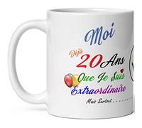 Kalféa Mug anniversaire 20 ans humour tasse vingt ans modeste drole tasse haute qualité idée cadeau rigolo vingtaine fete Noel homme femme ami collegue copain pote famille