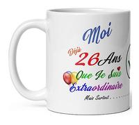 Kalféa Mug anniversaire 26 ans humour vingt six ans modeste drole tasse haute qualité idée cadeau rigolo vingtaine fete Noel homme femme ami collegue copain pote famille