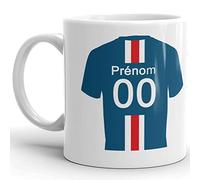 Kalféa Mug football Paris personnalisable prénom numéro Tasse à personnaliser supporter Cadeau Original ami famille collègue copain sportif pote Noël Anniversaire Fête fan de foot équipe Parisienne