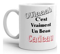 Kalféa Mug Humour beau cadeau smiley tasse drole céramique haute Qualité Idée Originale drôle Anniversaire Noël Fête amis collegue homme femme famille frere soeur oncle tante pote 325ml