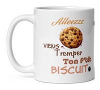 Kalféa Mug humour homme viens tremper ton biscuit tasse céramique drole coquine haute qualité offrir idée cadeau mari anniversaire noel fete epoux fiancé garçon ami collegue cheri 325ml