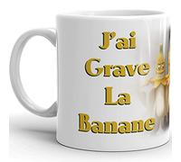 Kalféa Mug Humour j'ai la banane avec dessin tasse drole cadeau Mug Qualité Idée Originale Anniversaire Noël Fête ami homme femme collègue famille céramique 325ml