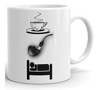 Kalféa Mug humour sexy un café une pipe et au lit offrir tasse céramique coquine haute qualité idée cadeau originale drôle fête anniversaire Noël homme femme famille amis collègue 325ml