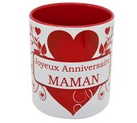 Kalféa Mug joyeux anniversaire maman Anse Rouge offrir tasse céramique haute qualité à sa mère birthday belle mere 325ml