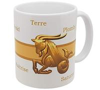 Kalféa Mug Signe du Zodiaque Capricorne Tasse Astrologique rétro avec qualités Mug Idée Cadeau Originale Famille Parent Anniversaire Noel Fete Amis collègue