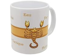 Kalféa Mug Signe du Zodiaque Scorpion Tasse Astrologique rétro avec qualités Mug Idée Cadeau Originale Famille Parent Anniversaire Noel Fete Amis collègue