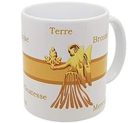 Kalféa Mug Signe du Zodiaque Vierge Tasse Astrologique rétro avec qualités Mug Idée Cadeau Originale Famille Parent Anniversaire Noel Fete Amis collègue