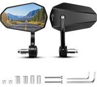 Kalgh-Rétroviseurs De Moto,2 Pcs Retroviseur Moto Embout De Guidon Rétroviseur Latéral Angle Réglable Universel,Pour Scooter Atv Motos Quad 1 Pair