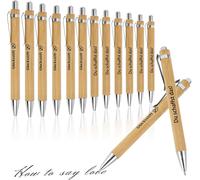 Kalhj-12pcs Stylo À Bille En Bambou Inspirant À Encre Noire,Rétractable De Motivation En Bambou,Stylo En Bois Avec Des Phrases De Motivation Avec Le Dicton Tu Peux Le Faire Pour Collègue