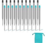 Kalhj-20 Pièce Cartouche Stylo Bille,Recharge Stylo Bille,Stylo Bille Pointe Fine,Rollerball Refill,Recharge Remplacement,Pour Remplacement Recharges Stylo À Bille,Bleu,Noir