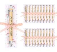 KALHJ-20 Sets Schön Das Du Da Bist Cadeau De Communion Stylo À Bille En Bois Rétractable Avec Gravure,Carte,Ruban,Cadeau De Remerciement Pour Mariages,Baptêmes Et Anniversaires(Arc-En-Ciel)