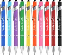 Kalhj-20 Stylo À Bille Danke Für Alles Stylo Rétractable Avec Gravure Citations En Métal Cadeau D'adieu Avec Stylet Pour Enseignants Employés Collègues Bureau(Couleurs Vives)