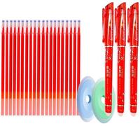 Kalhj-25 Pièces/Ensemble Recharges De Stylo Gel Rouge Effaçable Tige 0.5mm Poignée Lavable Stylo Effaçable Magique Pour Stylo D'école Outils D'écriture Kawaii Papeterie
