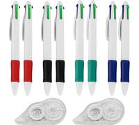 Kalhj-8 Morceaux De Stylos Multicolores,2 Pièces De Correction De Parties,Stylo À Bille Rétractable,Écriture Multifonctionnelle,Quatre-Temps