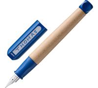 Kalhj-Abc Blue Stylo Plume Pour Apprendre À Écrire Adapté Aux Enfants,Avec Poignée Ergonomique Et Plume En Acier Poli De Largeur De Trait F,Boîtier En Érable Robuste,Cartouche D'encre T 10 Bleue,