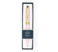 Kalhj-Draeger Paris-Stylo Bille Retractable ""Mon Amie Géniale"",Rose Pastel Et Or,Boite Cadeau