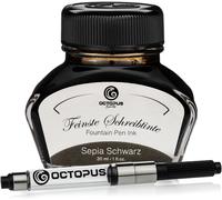 Kalhj-Fluids Sepia Schwarz-Encre D'écriture Avec Convertisseur,Encre De Stylo Plume,Noir Sépia 30ml