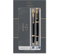 KALHJ-Im Duo Coffret-Cadeau Avec Stylo Bille Et Stylo PlumeFinition Noire Laquée Avec Attributs OrRecharge Et Cartouche D¿Encre BleueCoffret-Cadeau