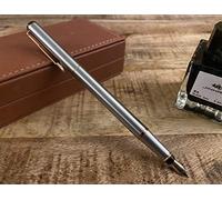 Kalhj-Jinhao Baoer 801 Stylo Plume De Luxe En Acier Inoxydable Avec 5 Cartouches Bleues