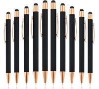 KALHJ-Lot De 10 Stylets Capacitifs 2 En 1,Stylos À Bille Métallique Rétractable,Haute Sensibilité Stylet Capacitifs Universels Pour Les Écrans Tactiles Appareils École Fournitures Cadeau (E)