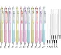 Kalhj-Lot De 22 Stylos À Encre Gel Effaçable À Pointe Fine Et Recharges,Stylo À Encre Noire Rétractable De 0,5 Mm,Écriture Lisse,Confortable À Utiliser Pour Les Mots Croisés (Multicolore Et 10