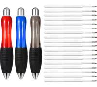 Kalhj-Lot De 3 Stylos À Bille Lourds Grand Stylo Épais Grand Stylo Avec Poignée Large Accessoire D'écriture 18 Mines Pour Tremblement Handicap Tunnel Carpien Main Faible Bureau Noir